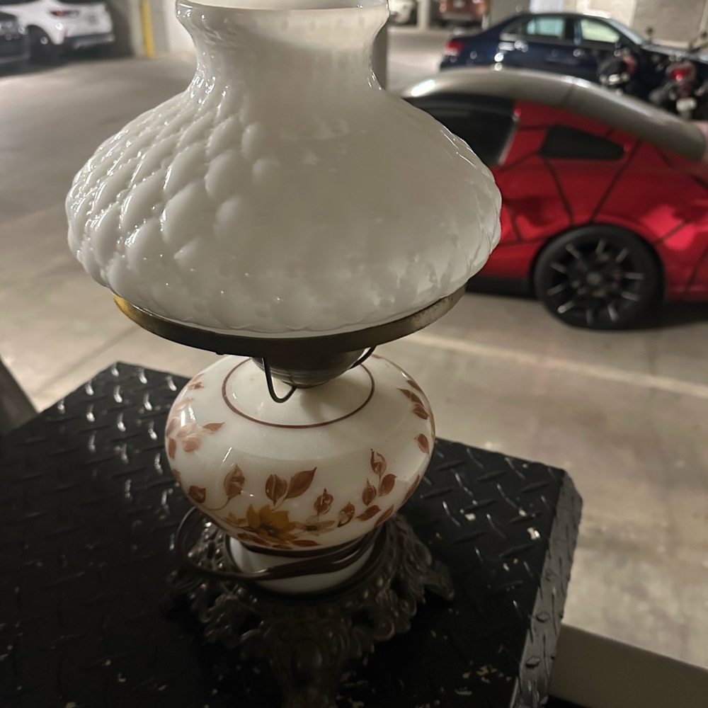 Elegant White and Brown Table Lamp